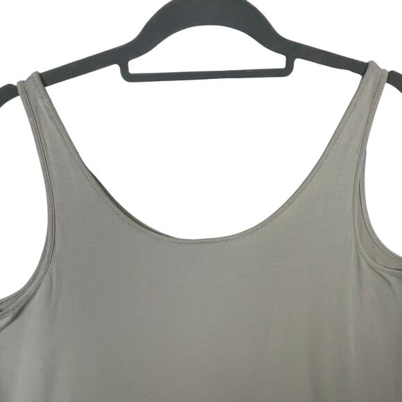 J Jill Wearever Tank Top 2X Beige Taupe Scoop Neck Stretch Soft Travel Lounge - Picture 6 of 11